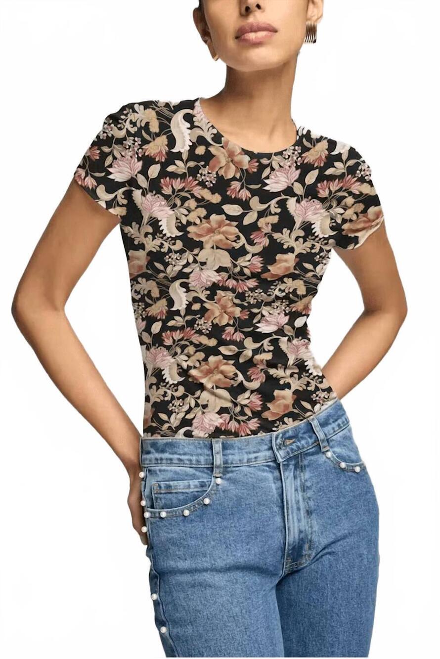 NEW GENERATION LOVE eva floral top in black